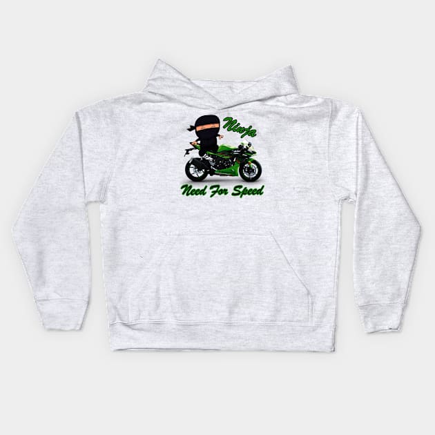 Ninja Kawasaki Motorcycle Kids Hoodie by Artsimple247